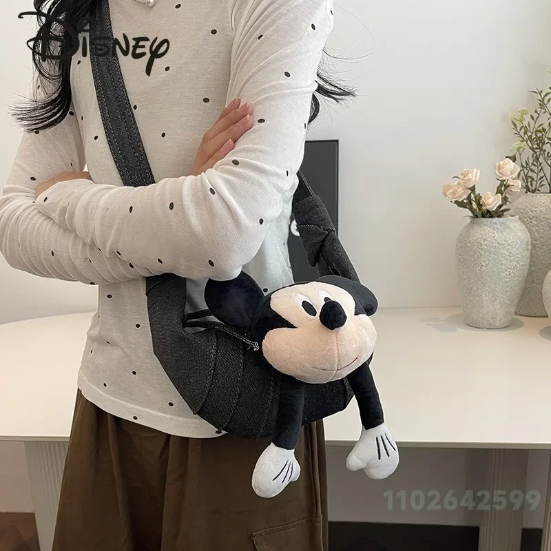 Disney-Bolso de cintura de Mickey para mujer, bandolera de alta calidad con dibujos animados, versátil, almacenamiento móvil