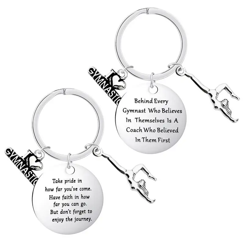 Ich liebe Gymnastik Schlüsselanhänger Schlüsselanhänger DIY Schmuck Geschenke