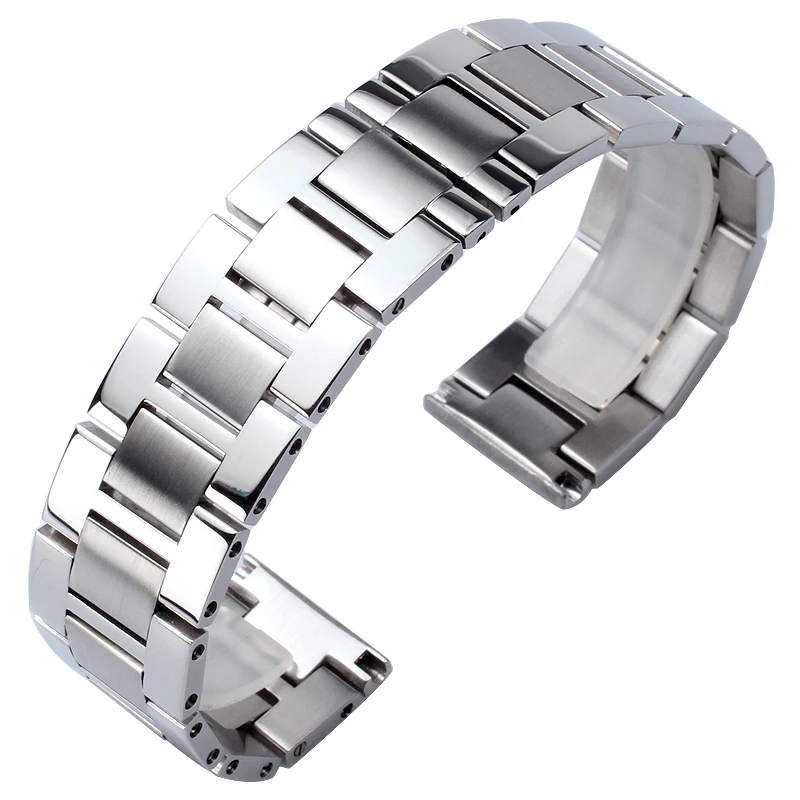 

Для Cartier ремешок из нержавеющей стали Tank Solo Rotonde ремешок для часов W5200014 мужской женский металлический браслет 16 мм 17,5 мм 20 мм 22 мм
