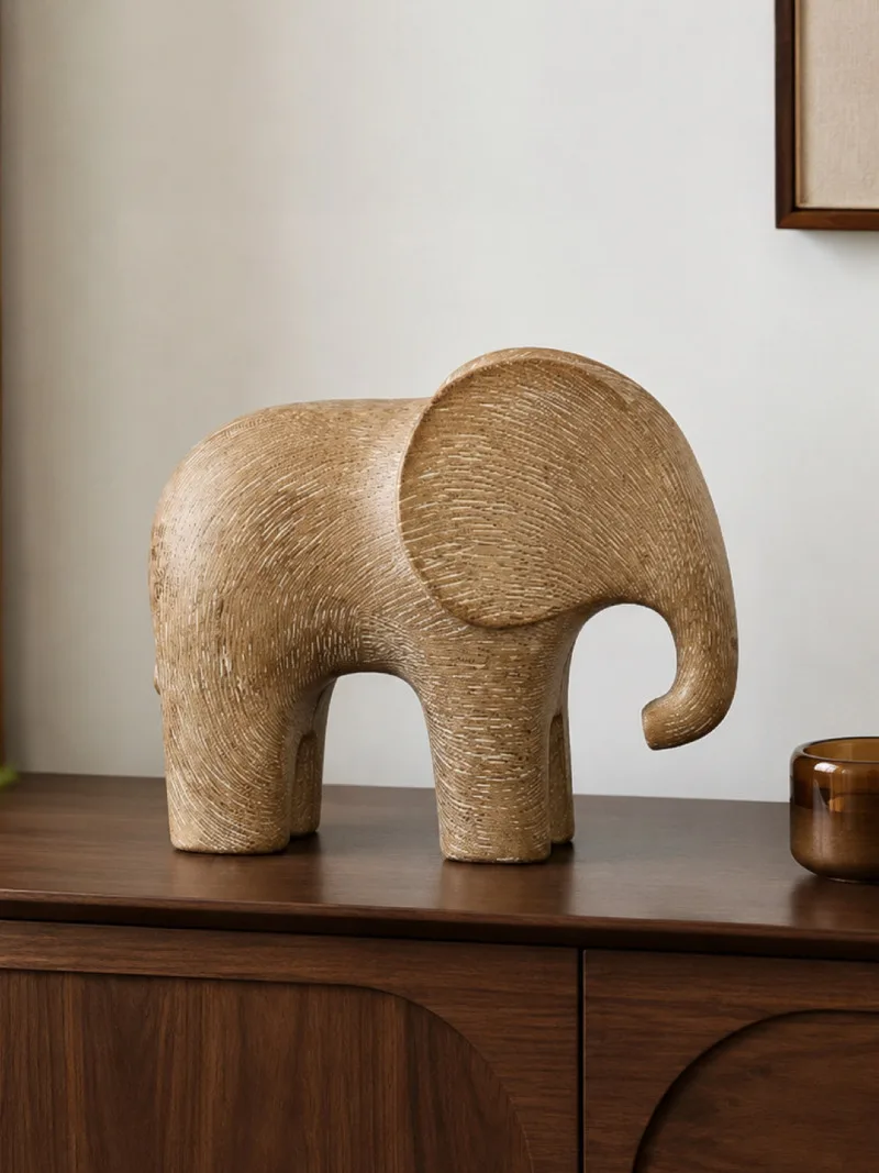 Mid-Century Elephant Sculpture Niche Luxury Cabinet Decor