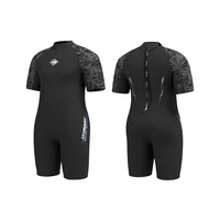 Traje de neopreno de 3mm de talla grande para hombre, traje de neopreno corto térmico cálido de manga corta con cremallera trasera para surf, natación, snorkel a la deriva