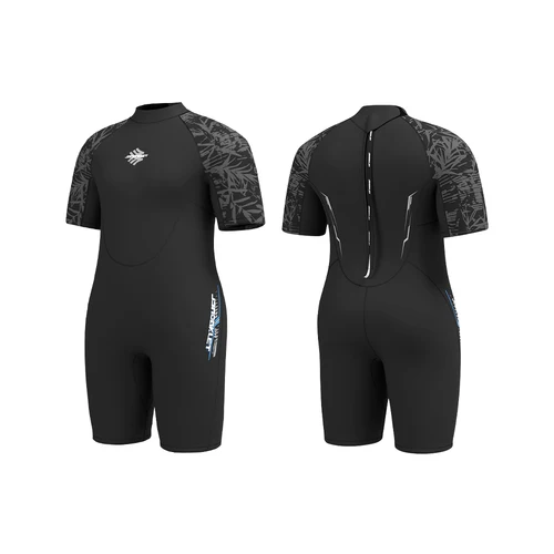 Traje de neopreno de 3mm de talla grande para hombre, traje de neopreno corto térmico cálido de manga corta con cremallera trasera para surf, natación, snorkel a la deriva