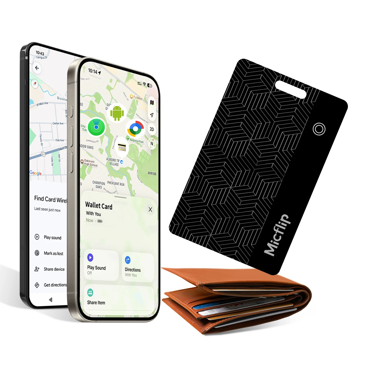 Apple MFi Certified Locator Rechargeable Slim AirTag Card Pet & Key Tracker for Apple Find My iOS & Android Google Find Hub App