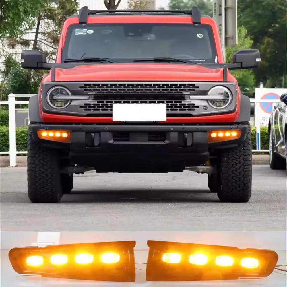 

LED Daytime Running Light For Ford Bronco Drl 2021 2022 Front Fog Lamp Cover Daylight