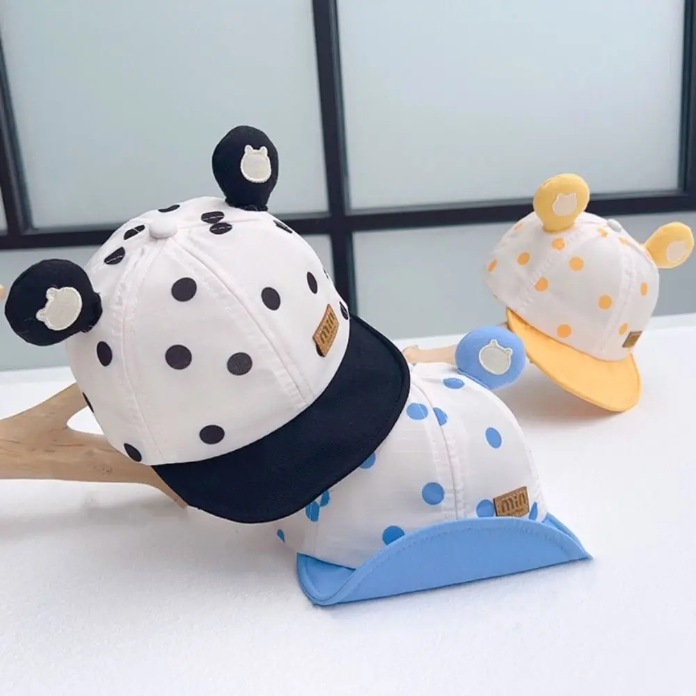 귀여운 곰 모양 어린이 양동이 모자 만화 자외선 차단 소년 태양 모자 폴카 도트 소녀 해변 모자 야외