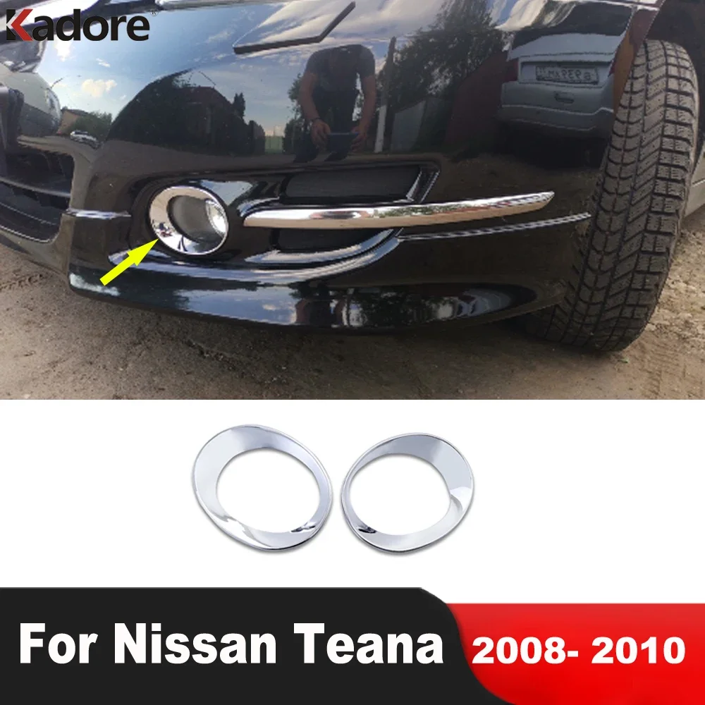 

For Nissan Teana 2008 2009 2010 ABS Chrome Front Fog Light Lamp Cover Trim Front Foglight Bezel Molding Trims Car Accessories