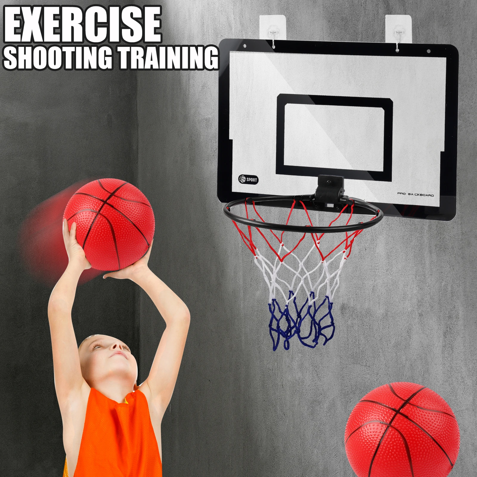 

Mini Plastic Basketball Hoop, Indoor Basketball Backboard, Plastic Foldable Basketball Hoop, No Installation Required