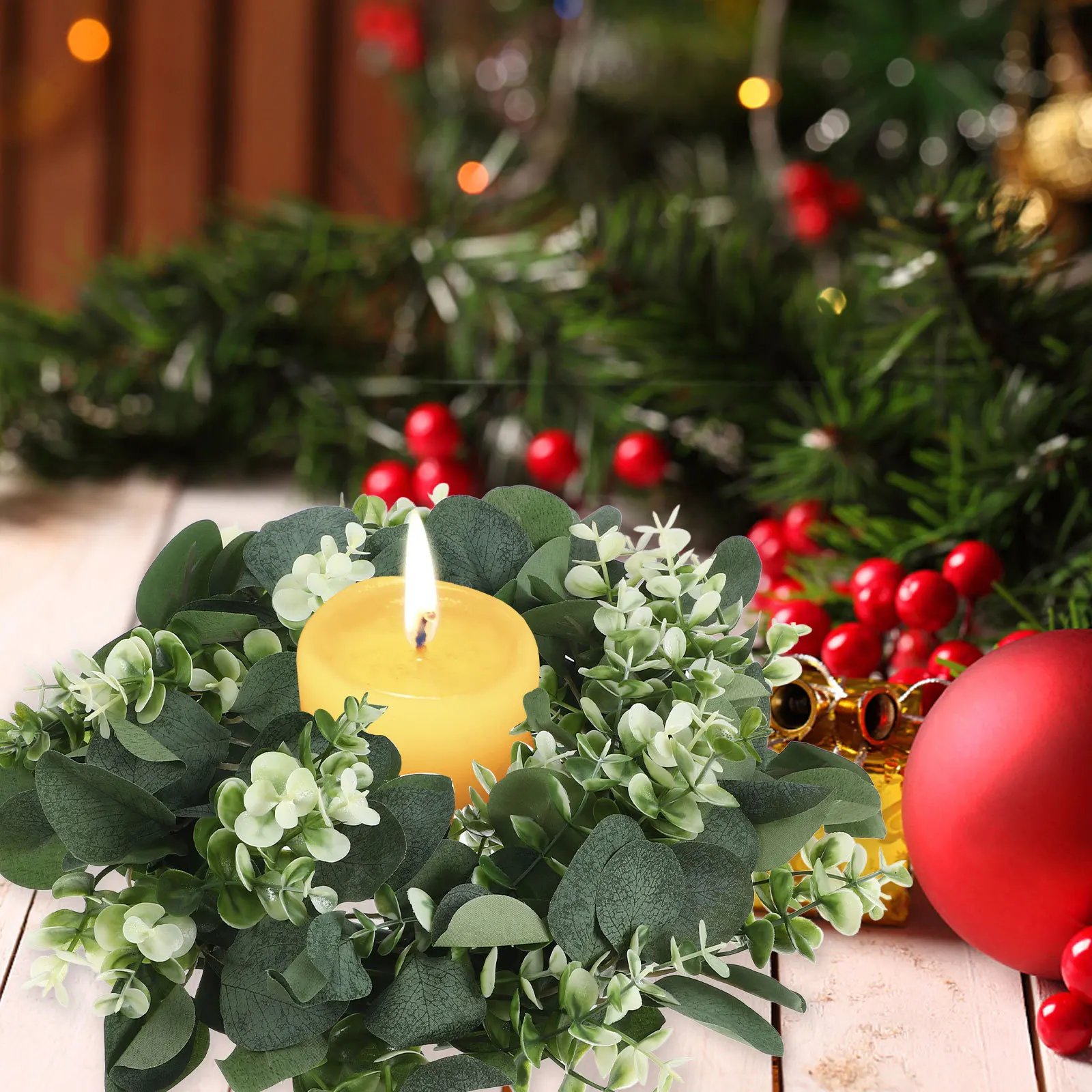 

Eucalyptus Wreath Spring Greenery Ring For Front Door Wall Decor Farmhouse Wedding Artificial Leaf Garland