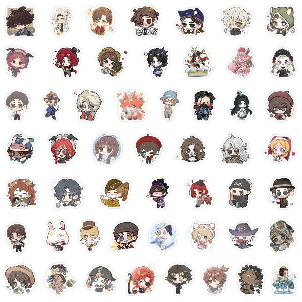 105 Uds Unhuman versión Q pegatinas de dibujos animados de identidad divertidas pegatinas de juegos de rol juguetes para niños nevera portátil teléfono guitarra bicicleta D