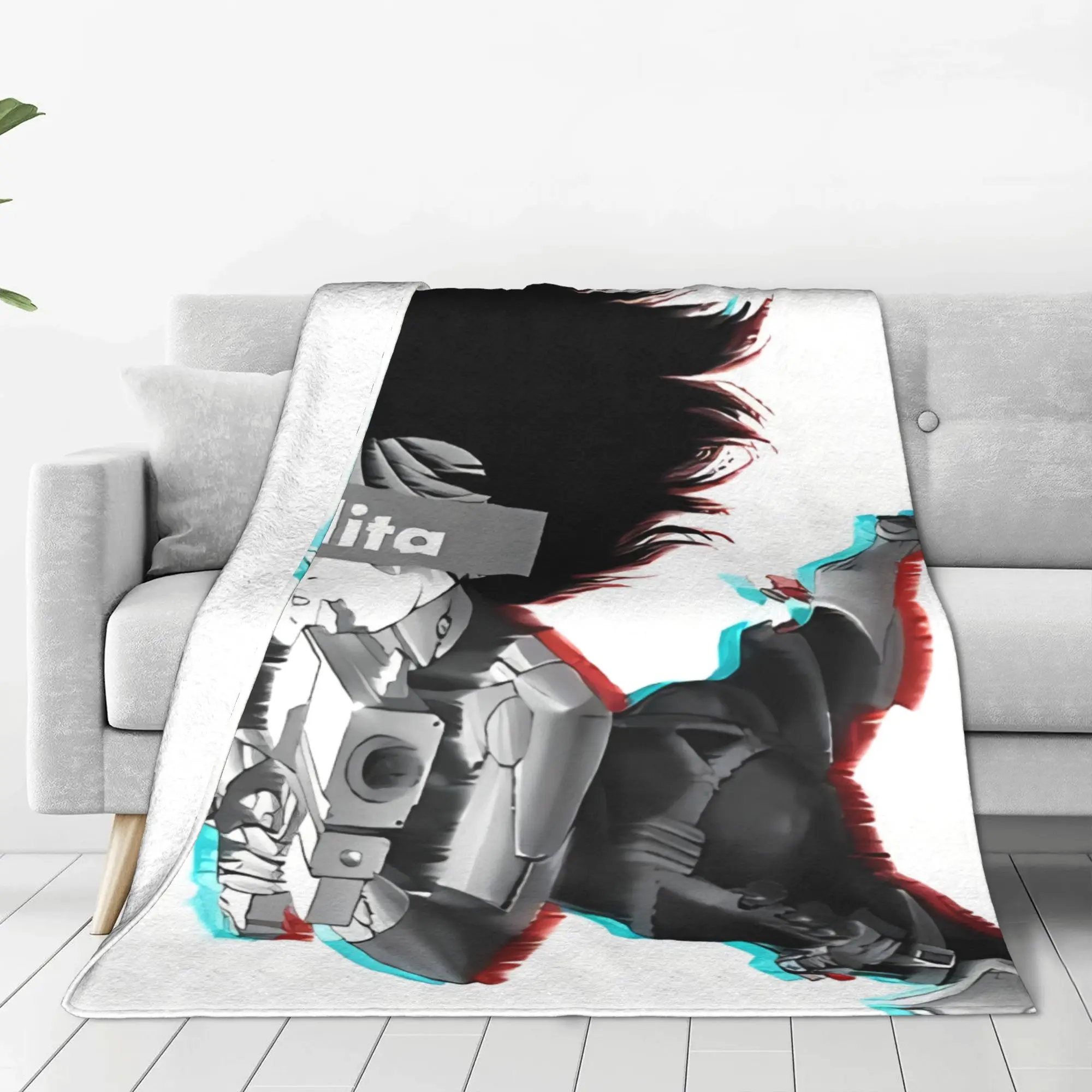 1PC Post Apocalyptic Warrior Battle Angel Alita Home Room Decorations Winter Blankets For Adults Bedding Home Interior Sofa Knee