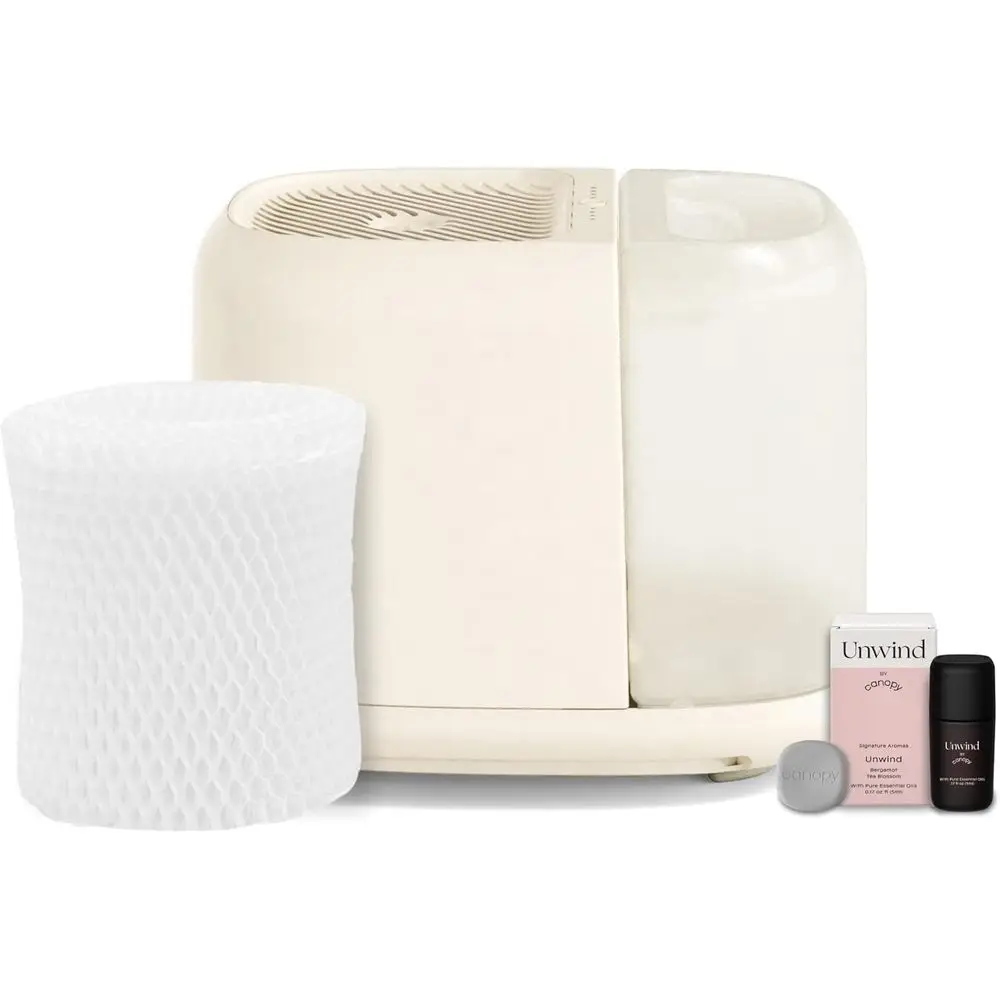 

5.5L Cream Humidifier for Large Rooms with 36-Hour Run Time, Aroma Diffuser, Filter, and Power Accessories