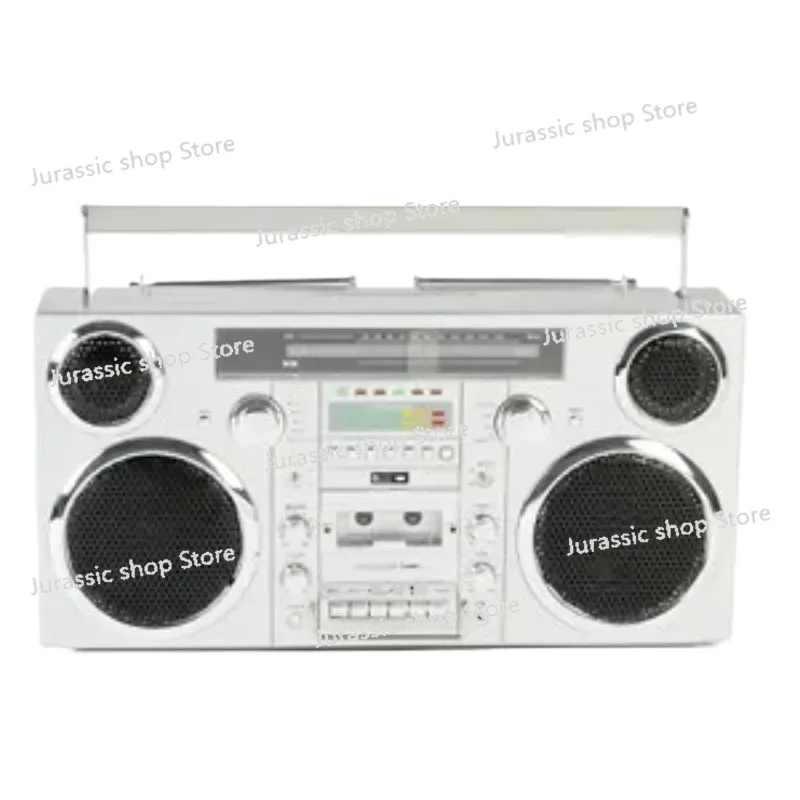 

Style Portable Player, Cassette Player, FM Radio, USB, Wireless Bluetooth Speaker - Silver