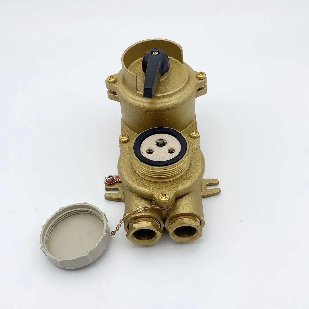 

HUAJI Brass Marine Socket with Interlock Switch CZKLS2-2/D1