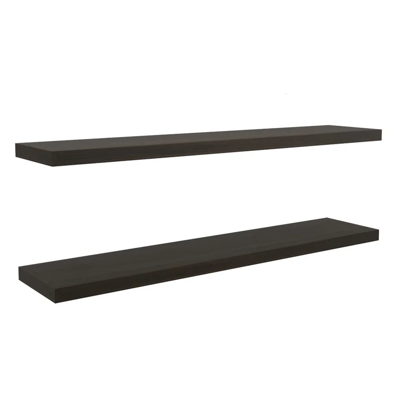 

1.5" High Dark Walnut 2-Shelf Living Room Shelf