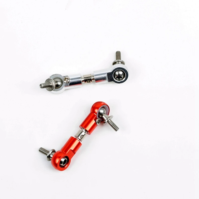 2X CNC Pull Rod Steering Servo Arm Fit For 1/5 HPI ROFUN ROVAN KM BAJA 5B 5T 5SC Losi 5Ive T Rc Car Parts-Orange Red