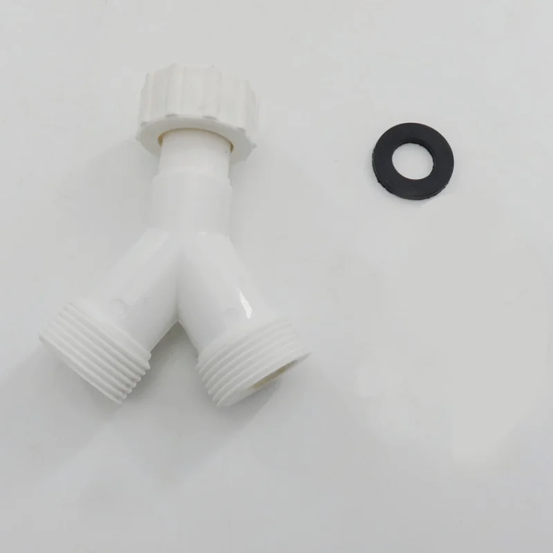 1pc Washing Machine Y Splitter Joiner Tee Plastic Connector Adapter Double Inlet Junction Split Kitchen Replacement Parts