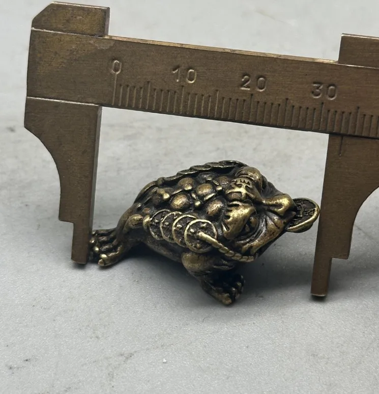 1pc Buddha Yellow Copper Mini Gold Toad Chinese Fengshui Auspicious Buddhism