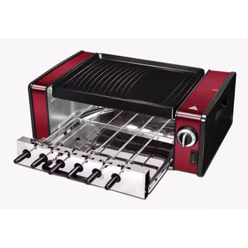 

Многофункциональная электрическая духовка, бездымное домашнее барбекю, автоматическая вращающаяся крытая машина для барбекю, рыба на гриле, горячий горшок для барбекю