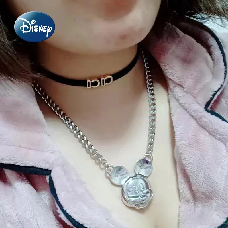 Disney Mickey 2025 New Women\'s Necklace Luxury Brand Women\'s Jewelry Cartoon Fashion Trend High Quality Collar Long Necklace