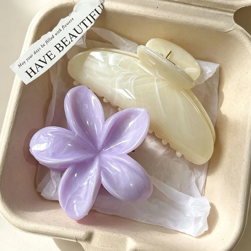 Retro Hawaii Unregelmäßige Strand-Haarklammer für Frauen, Trendige Blumen-Haarspange, Krabben-Haarspange für den Hinterkopf, Party-Haaraccessoires – Detail 16