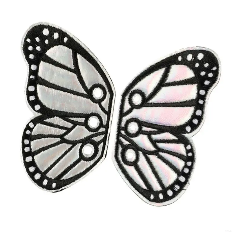 1 par caricatura mariposa en parches parches ropa parches reparación parches bordado para decoración