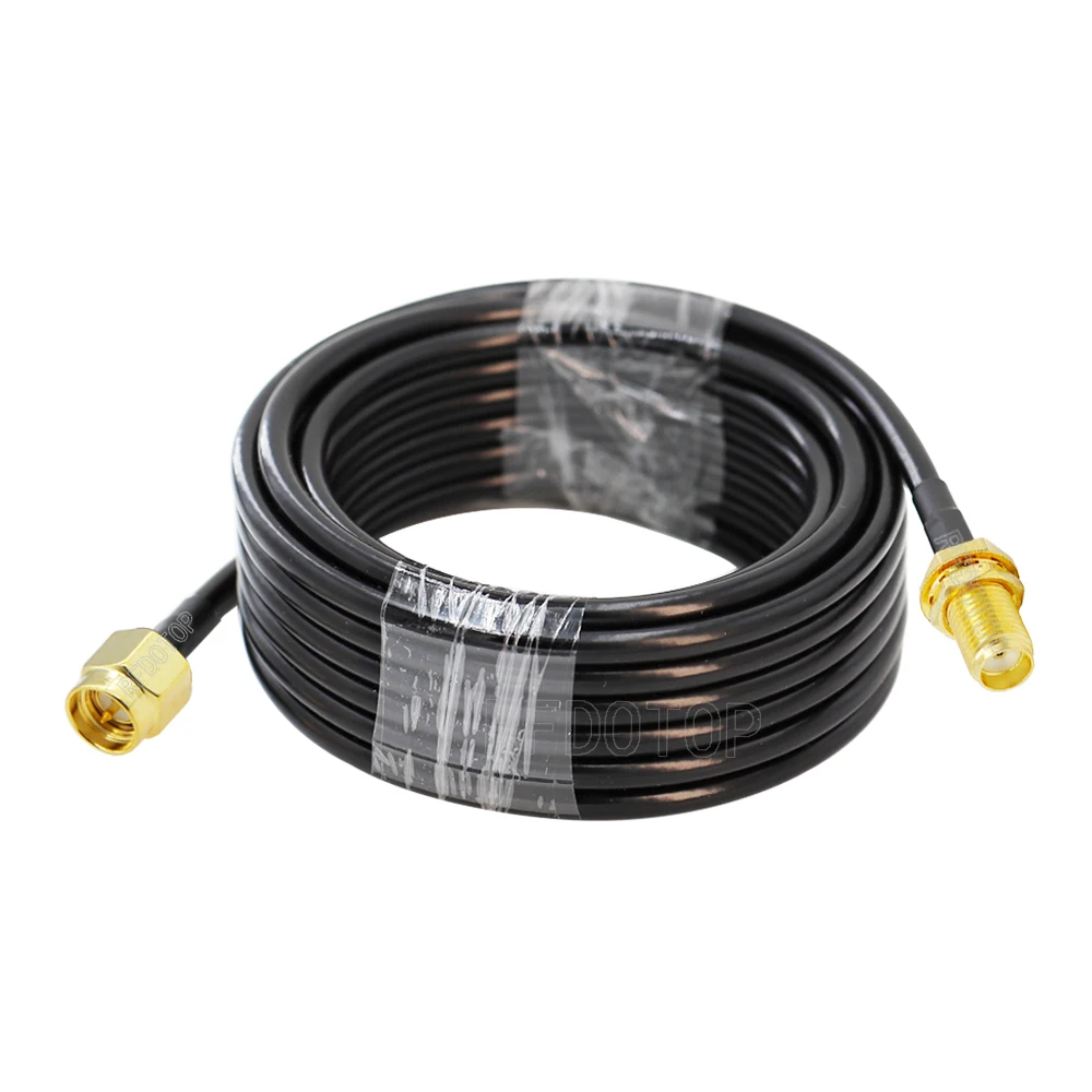 RFDOTOP SMA Male to SMA Female Jack Connector WiFi Antenna Extension Cord RG58 50 Ohm RF Coaxial Pigtail Jumper Cable 15CM-30M