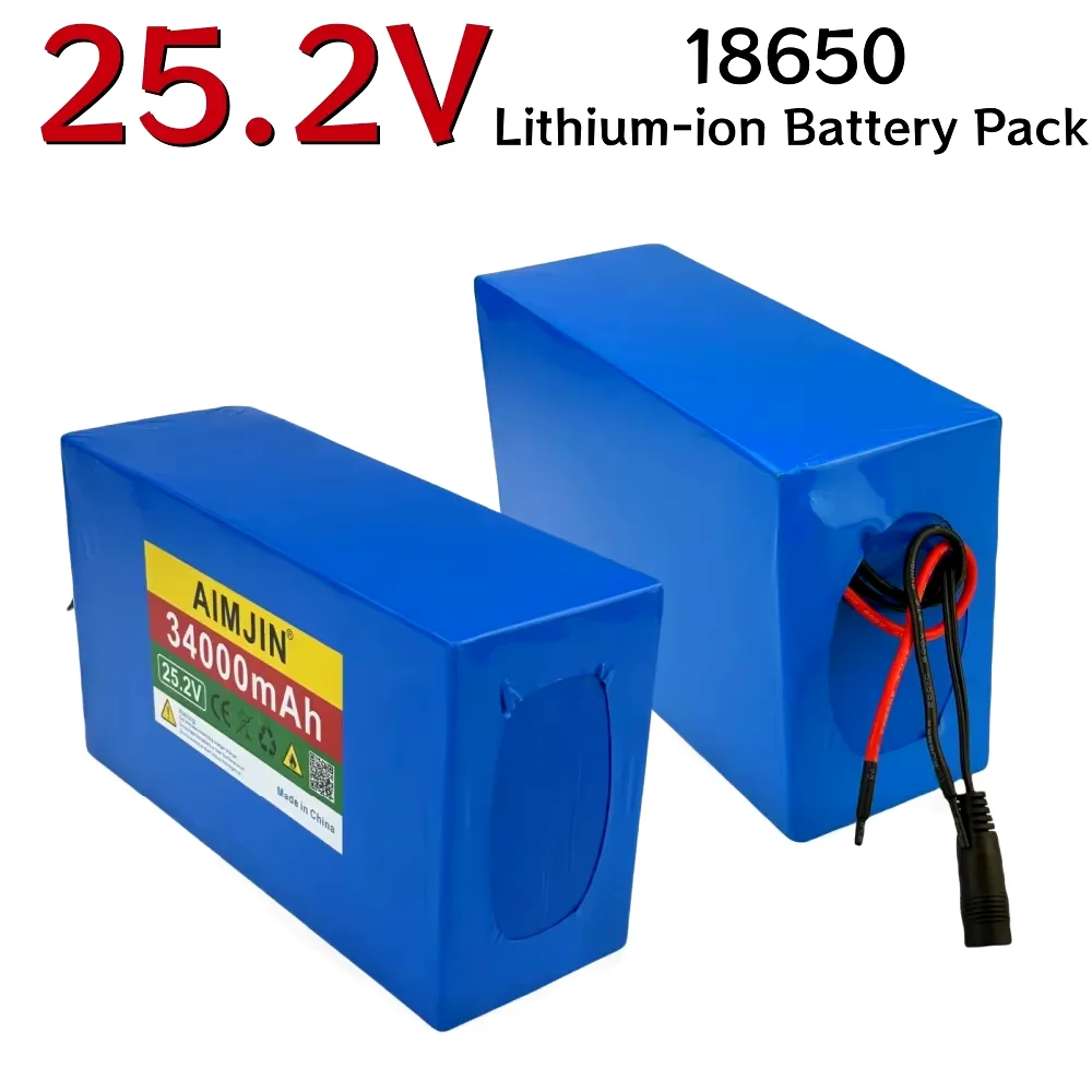 34000mAh high capacity battery pack 6s10p 25.2V  , For audio lights, booth solar lights, outdoor power supply 18650 lithium