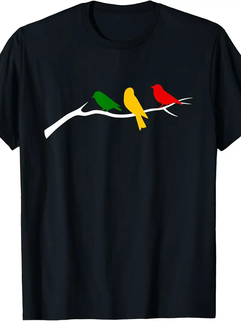 Rasta Reggae Music Jamaica Rastafari Roots T-Shirt Caribbean Style Graphic Tee Casual Short Sleeve Top For Daily Wear & Outdoor