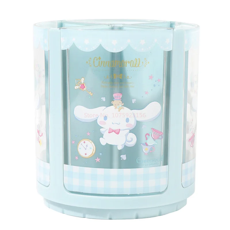 Imagem -05 - Anime Cartoon Caixa de Armazenamento para Desktop Decor Rotating Pen Holder Miniso Sanrio Kuromi Cinnamoroll Minha Melodia Grande Capacidade Estudante