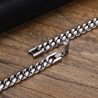 Vnox 6/8/10/12mm Cuban Chain Bracelets for Men Women, Solid Stainless Steel Curb Link Chain Wristband Jewelry