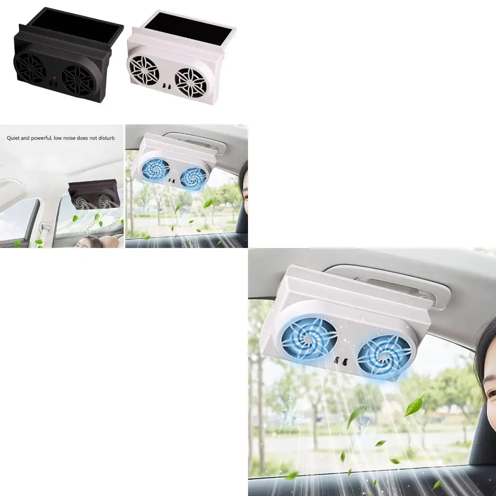  Solar Car Air Ventilator Auto Cooling Fan Quiet Operation No Tools Installation