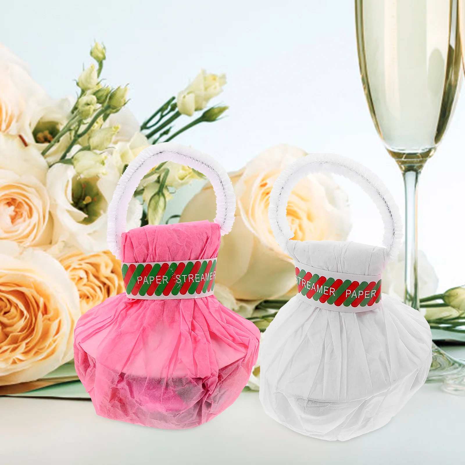 

4Pcs Colorful Throw Streamers Easy Cleanup Ribbon for Joyful Bridal Shower Decorations Hand Toss Ribbon