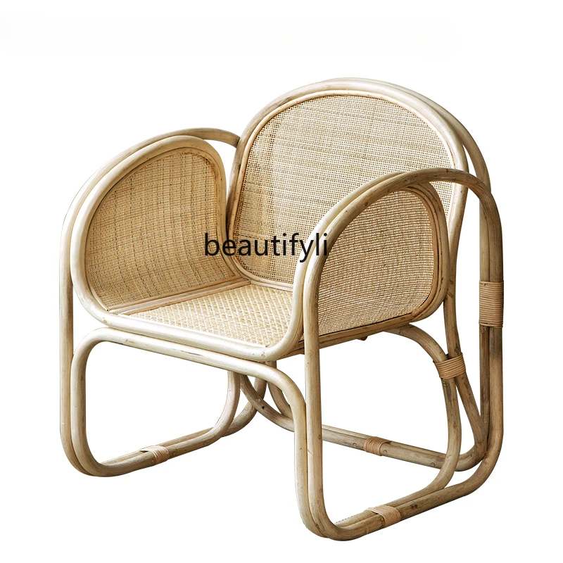 

Teng Chair Rattan Chair Three-Piece Set for the Elderly Armchair Balcony Home Rattan Leisure Chair