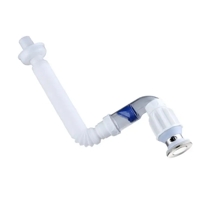 652F Kitchen Sink Drain Pipe Flexible Stretchable Deodorant Strainer Pipelines Washbasin Anti clogging Sink Strainer Hose