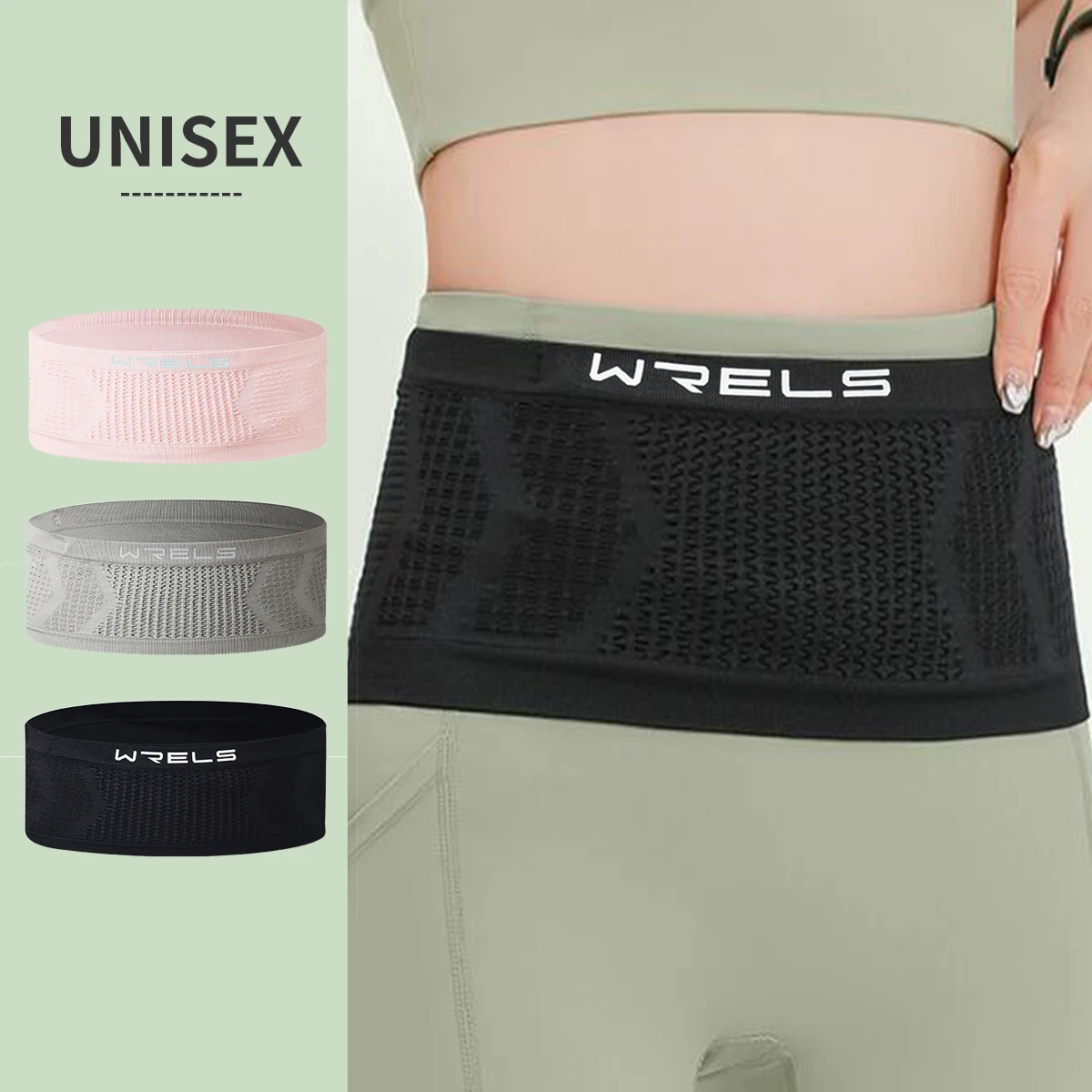 WRELS Breathable Invisible Running Sports Fanny Pack Portable Elastic Running Cycling Bag Lightweight Foldable Fitness Waist Bag