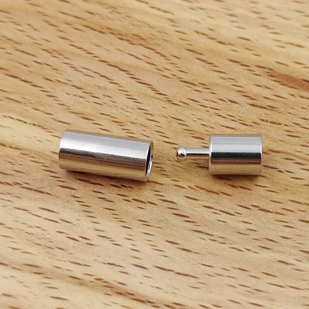 2/3/4/5MM Stainless Steel Buckle Leather Rope Wax RopeConnection Metal Buckle DIY Necklace Bracelet Production