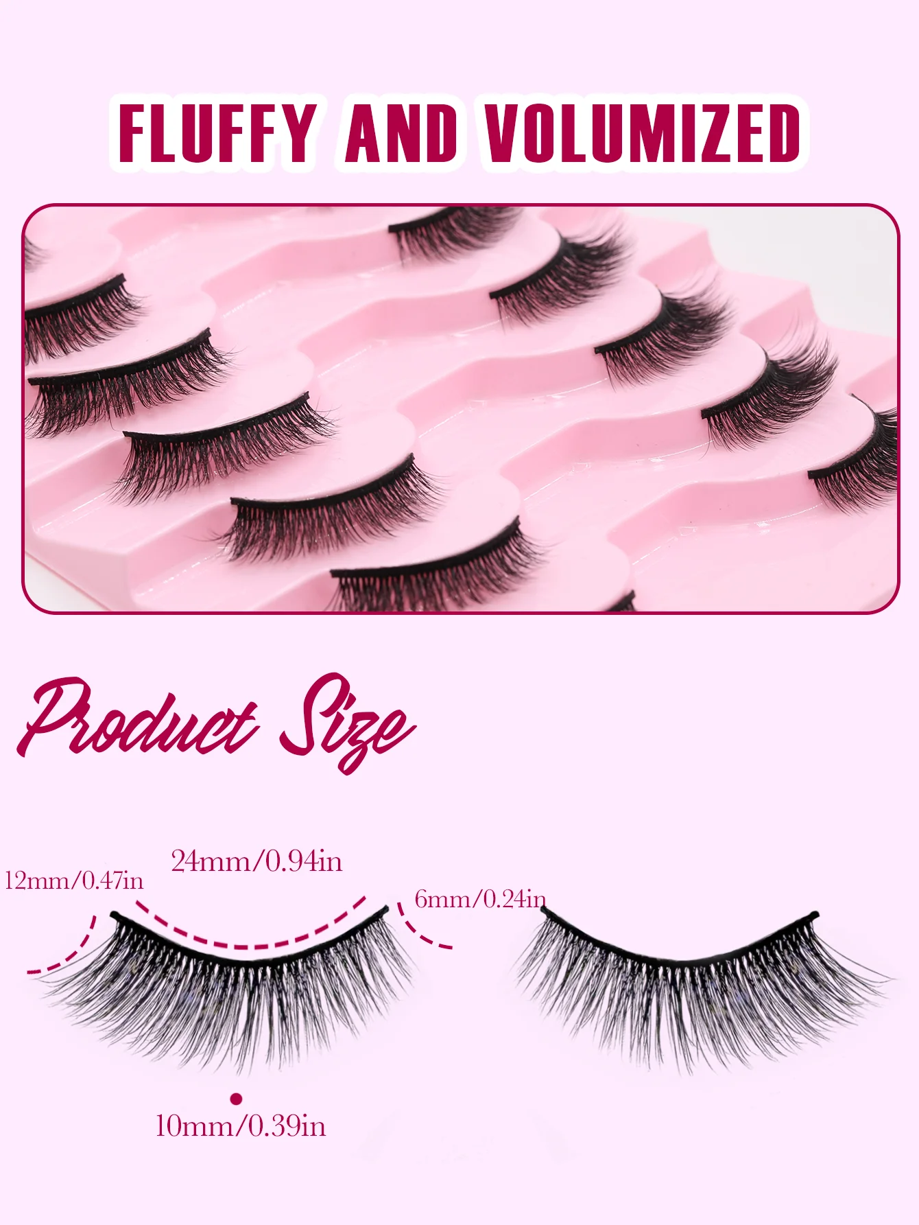 10 pares de pestañas de medio ojo de gato, medio pestañas postizas Foxy, pestañas suaves y esponjosas, pestañas alargadas para maquillaje de uso diario