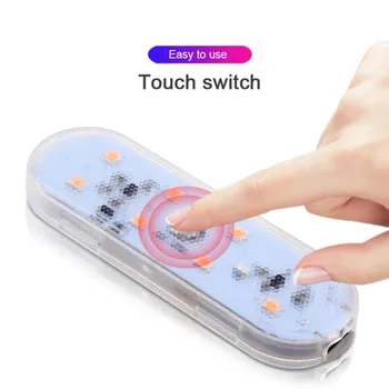 USB recarregável luzes LED ambiente, sensor de toque, lâmpada atmosfera sem fio, luz noturna para casa, cozinha, escadas, gabinete, 8LEDs, 1pc