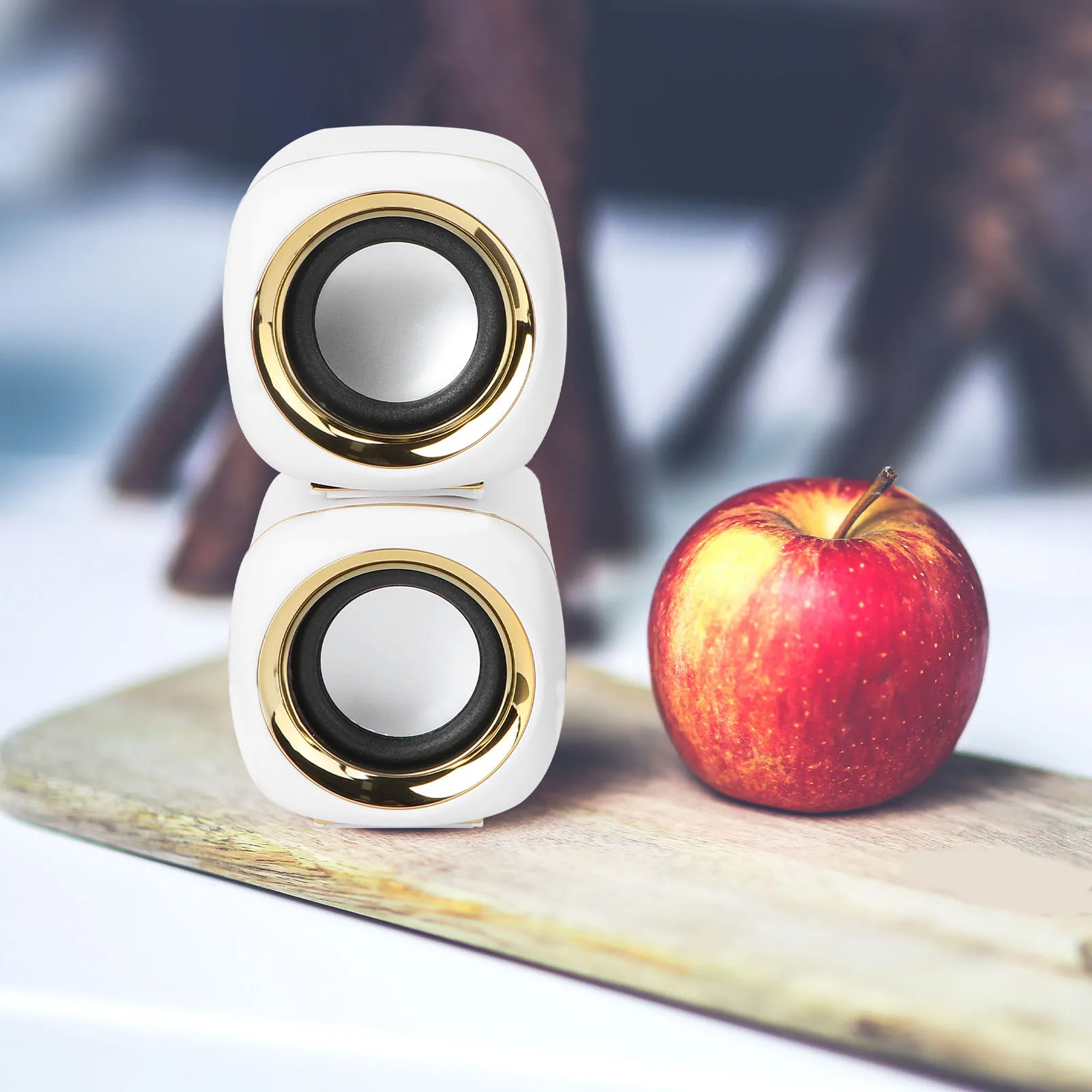 

1 Pair Usb Desktop Speakers 3.5Mm Jack Stereo Hifi Sound Plating Body For Pc Laptop Mp3 Mp4 External Multimedia Compact Computer