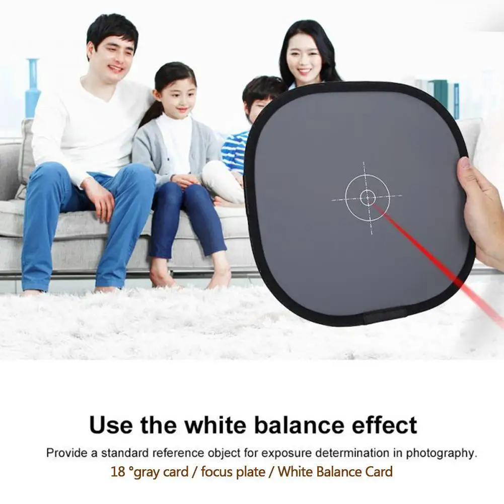 12\'\' Inch 30CM 2 In 1 18% Foldable Portable Reflector Balance Studio Board Gray Focus Card Supplies White Photography