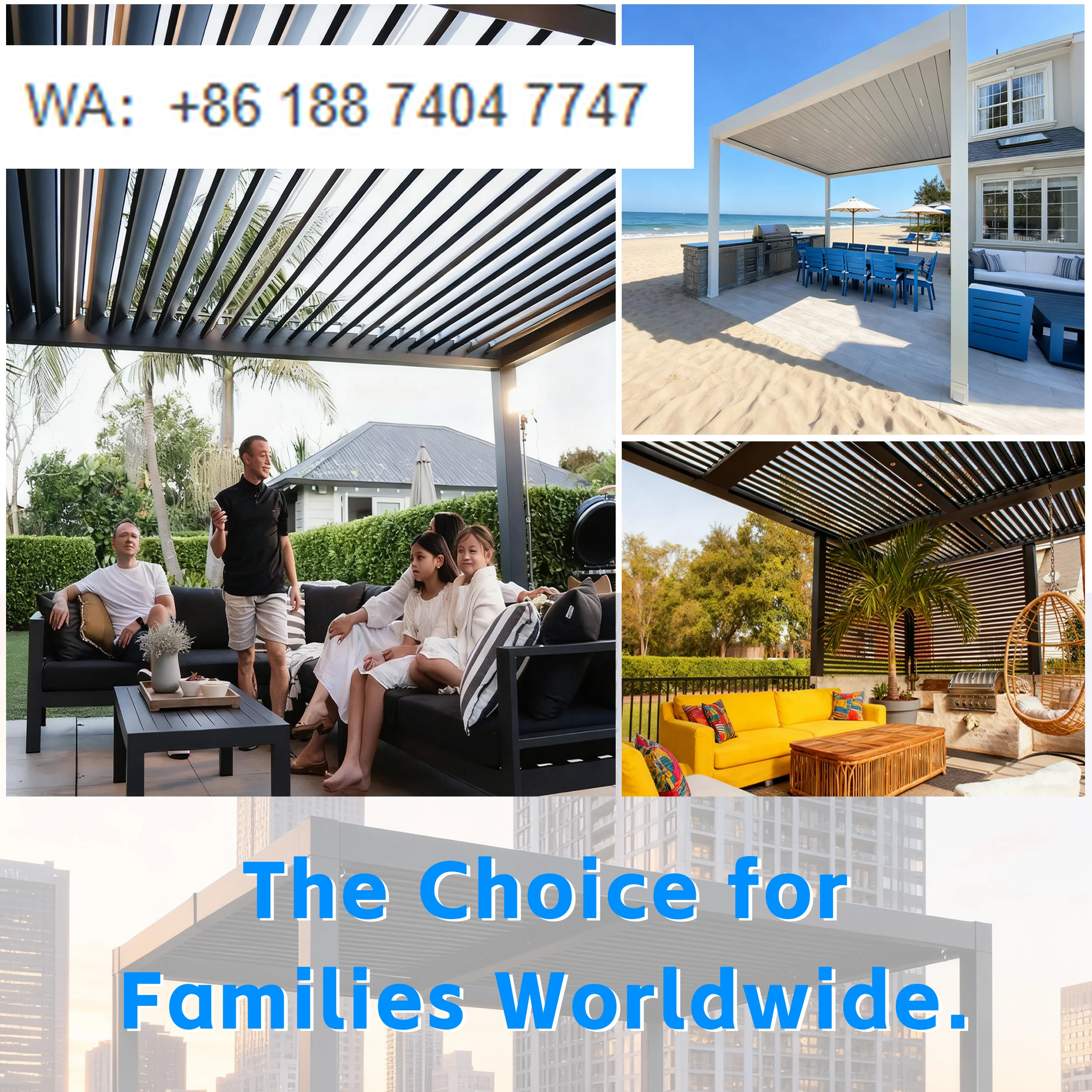 

Industrial Grade Motorized Retractable Waterproof Aluminum Alloy Louvered Pergola with Heavy Snow Load Capacity for Balcony