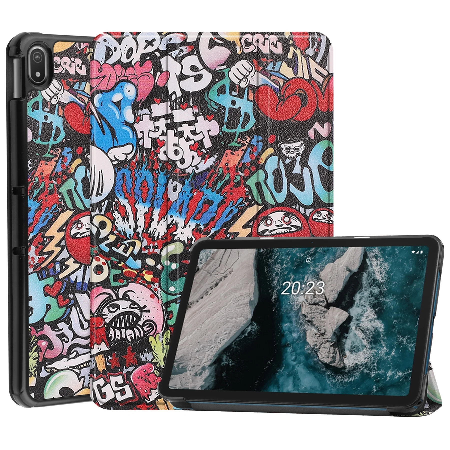PU Leather Protective Case for Nokia T21 T20 10.4 Inch Tri-Folidng Magnetic Flip Back Cover for Nokia T10 8.0 Inch Tablet Funda