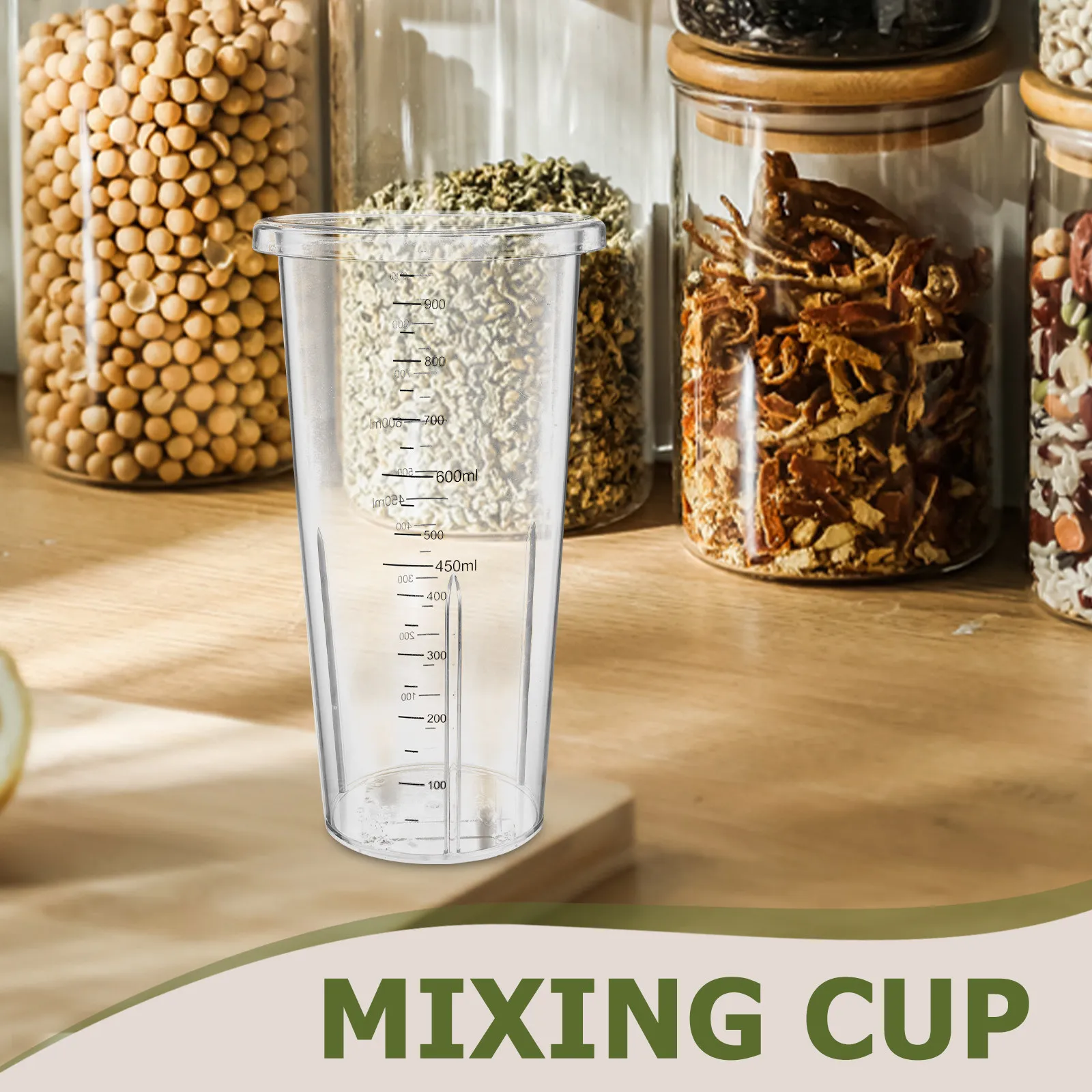 1000Ml Transparent Blender Replacement Cup with Graduated Scale for Precise Measuring Blending Mixing Smoothie Making Easy Clean
