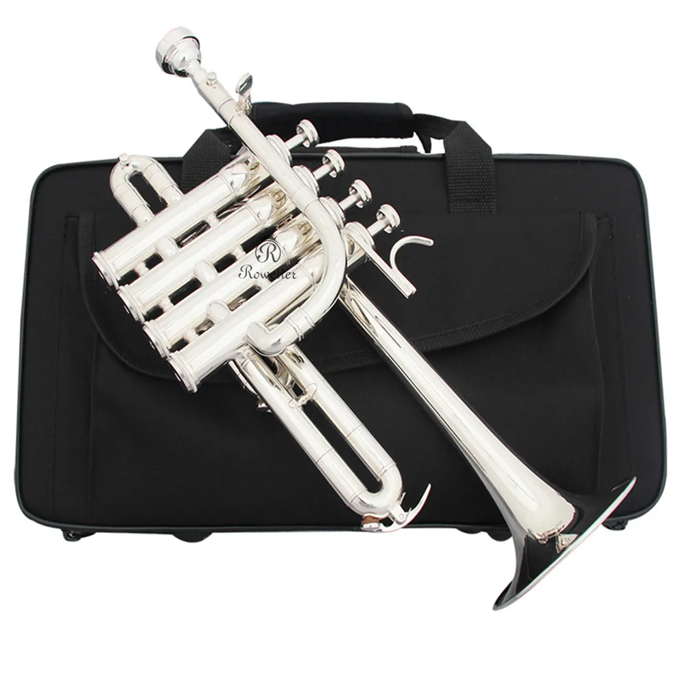 Professional High trumpet Bb Piccolo Trumpet Brass Gold Silver Lacquer Surface Trumpet High Quality Monel Piston