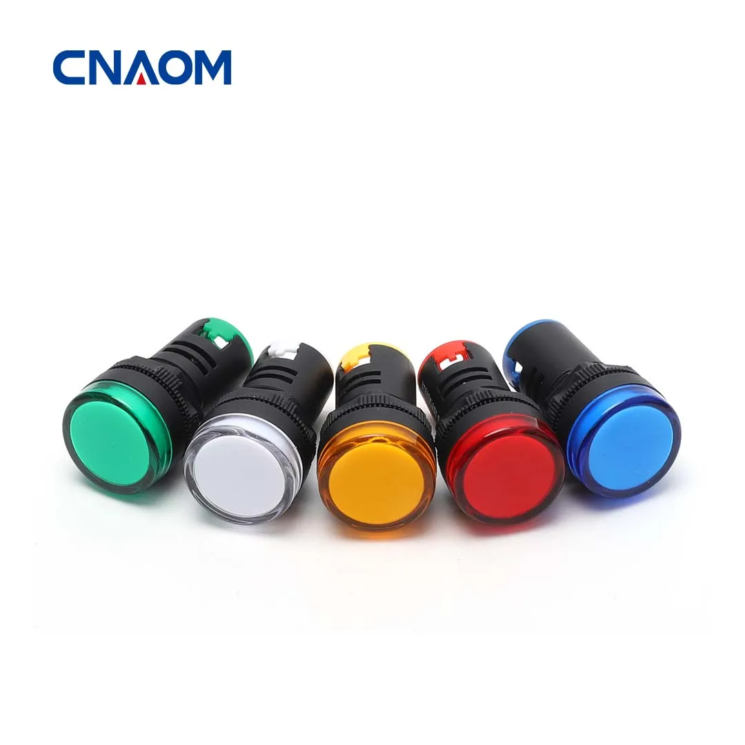 CNAOM Panel Mounted LED Power Indicator Pilot Light Indicator Signal Lamp Light Waterproof AD16-22DS 22mm 220V380V
