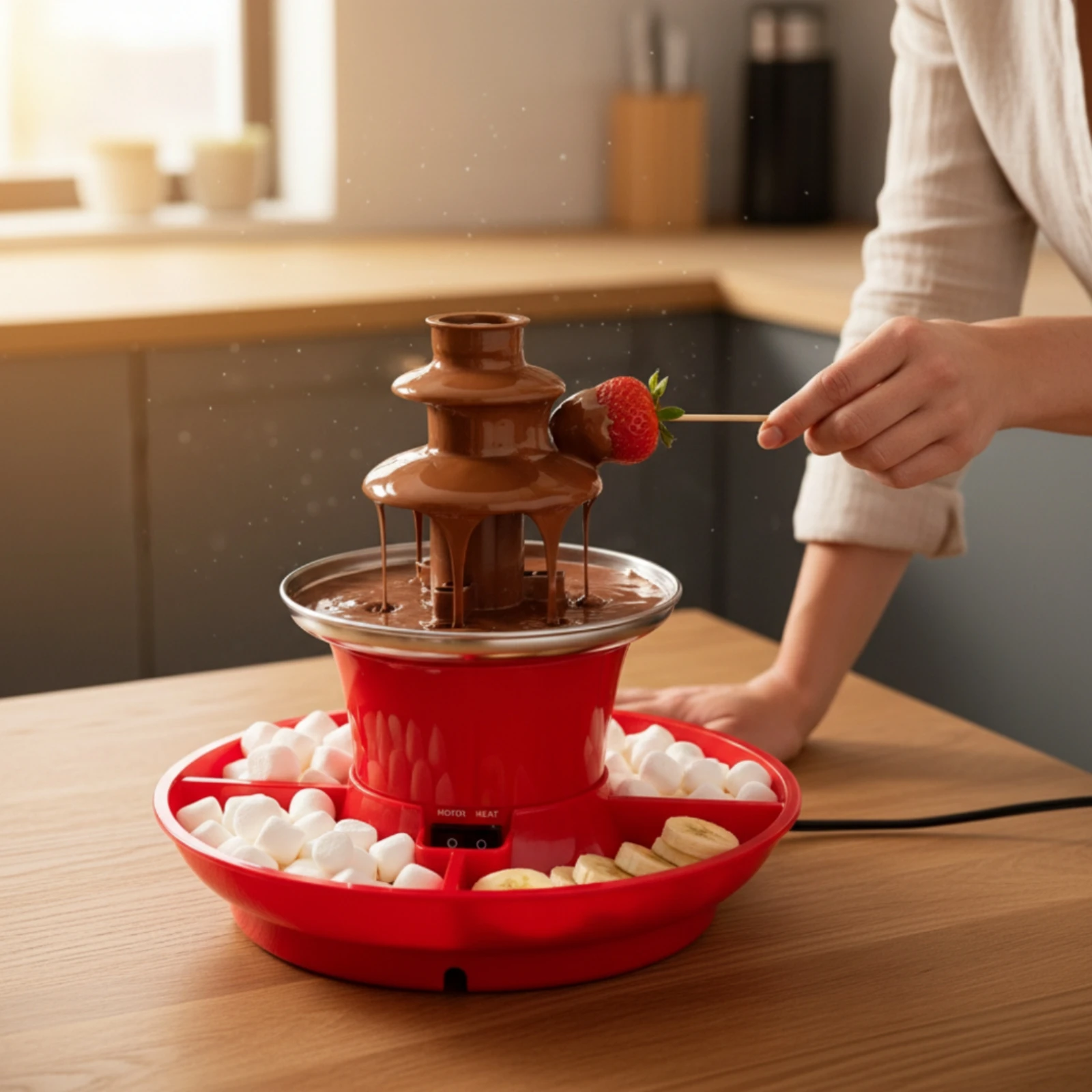 

Three-Tier Chocolate Fountain Detachable Chocolate Fountain Machine Party Appliance Spiral Auger Easy to Clean