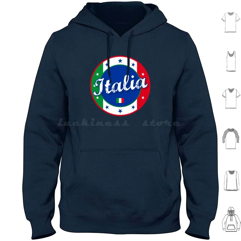 Italia , Italy , Car Bumper Sticker Hoodie cotton Long Sleeve Italy Italia Travel Flag Of Italy