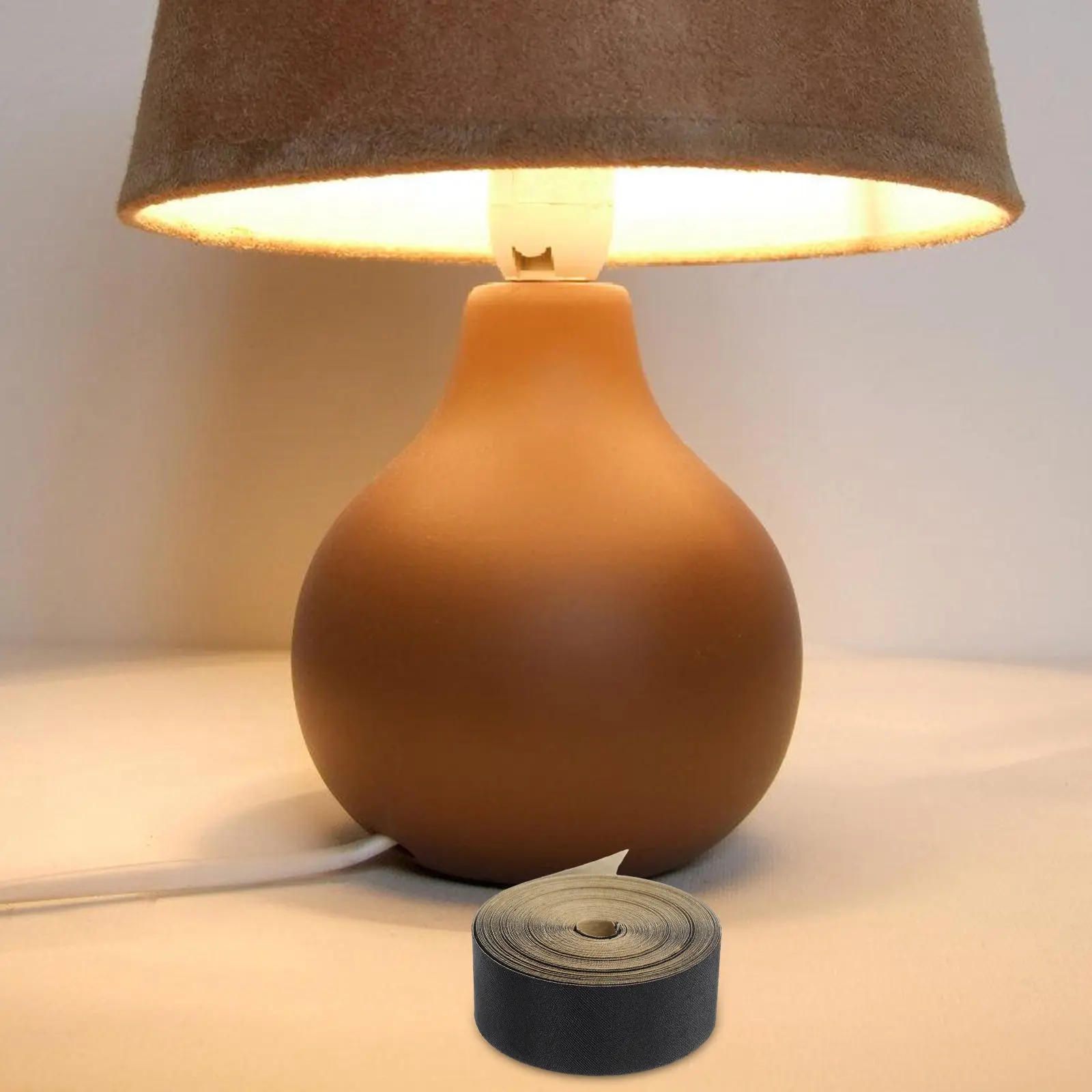 Cloth Lamp Shade Edging Tape Vintage Natural Linen Fabric DIY Lampshade Supplies Light Shade Edge Banding Trim for Home Decor