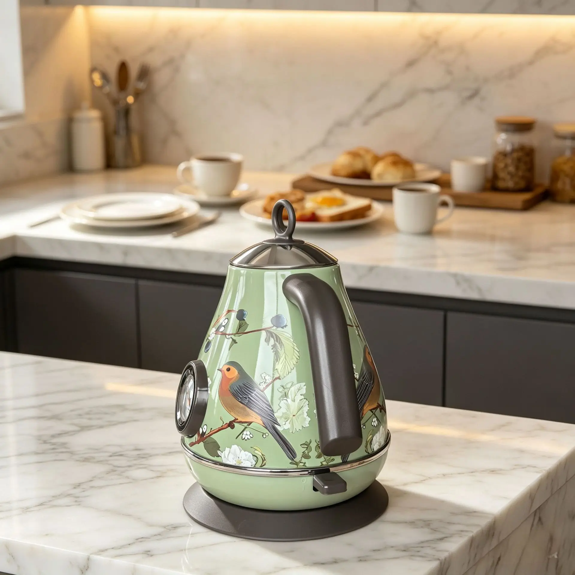 1.7L Electrc Kettle Home Boiling Water Heater Boiling Water With Temperature Display Auto Power Off 304 stainless Steel Teapot