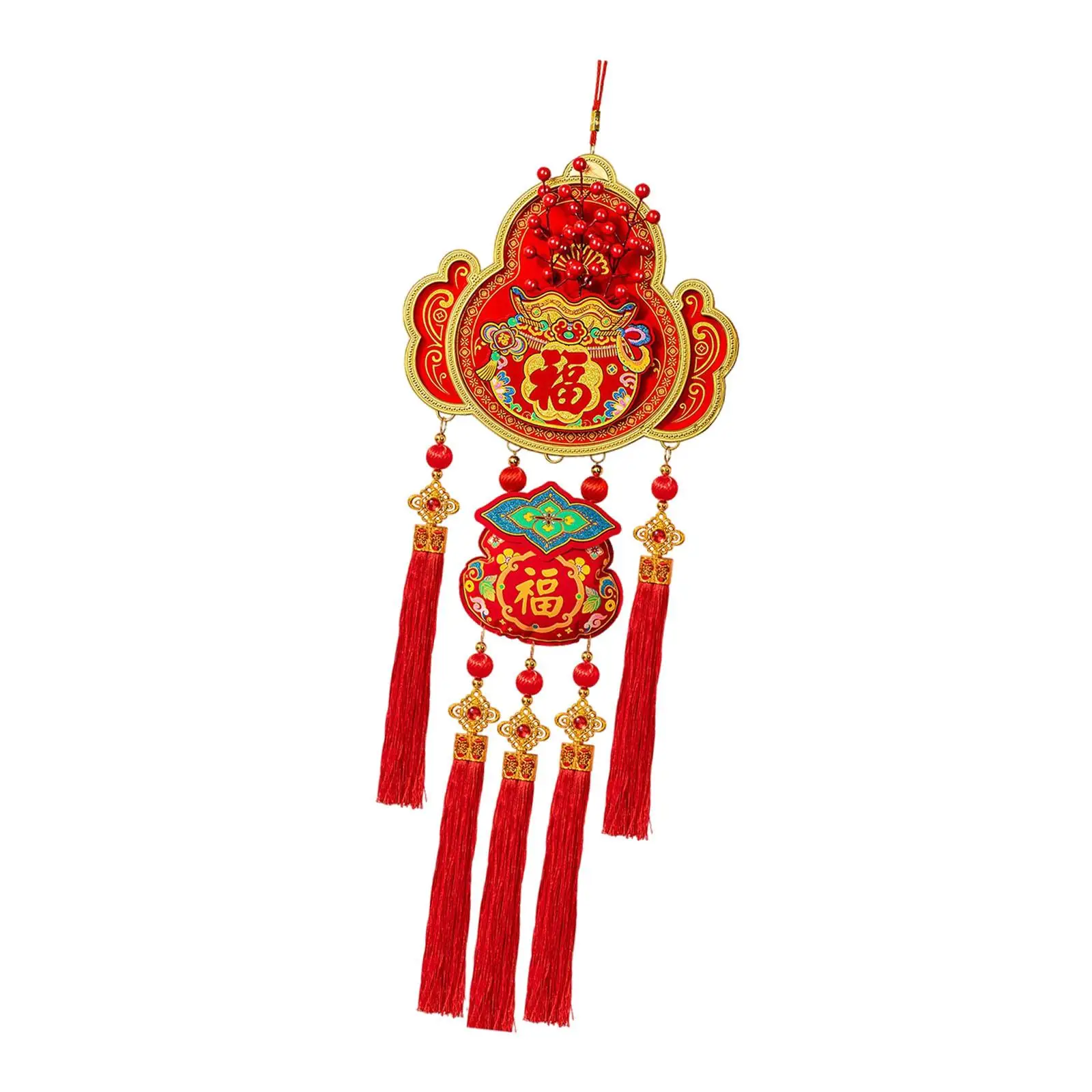 Contemporary Spring Festival Door Hanging Ornament Red Velvet Pendant Decorative Ceiling Accessories for Lunar New Year Decor view 2